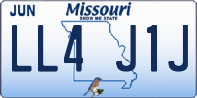 MO license plate LL4J1J