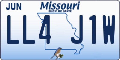 MO license plate LL4J1W