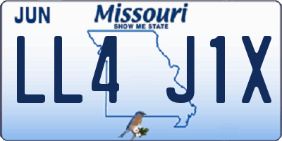 MO license plate LL4J1X