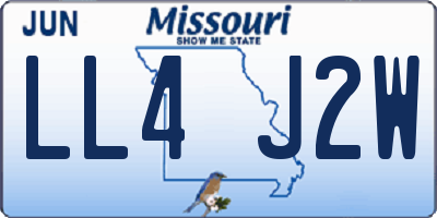 MO license plate LL4J2W