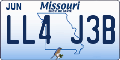MO license plate LL4J3B