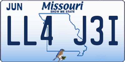 MO license plate LL4J3I