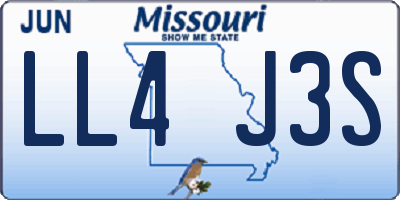 MO license plate LL4J3S