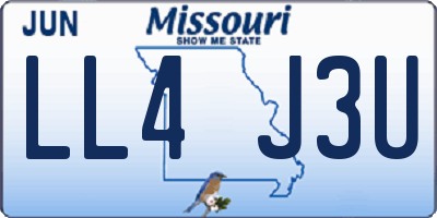 MO license plate LL4J3U
