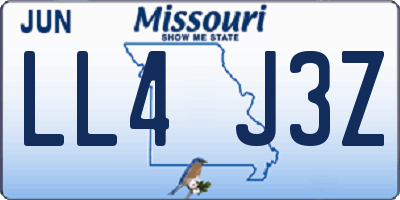 MO license plate LL4J3Z