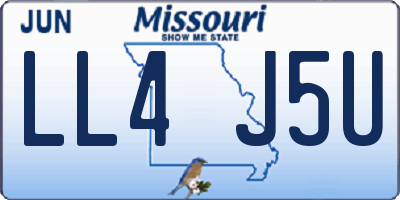 MO license plate LL4J5U