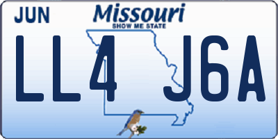 MO license plate LL4J6A