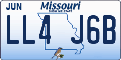 MO license plate LL4J6B