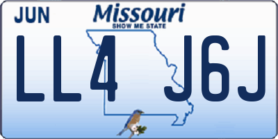 MO license plate LL4J6J