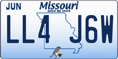 MO license plate LL4J6W