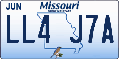MO license plate LL4J7A