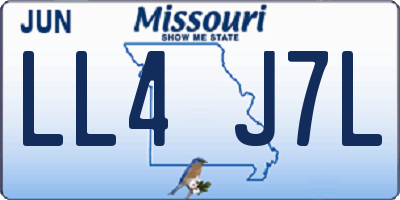 MO license plate LL4J7L