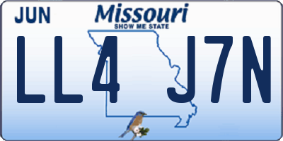 MO license plate LL4J7N
