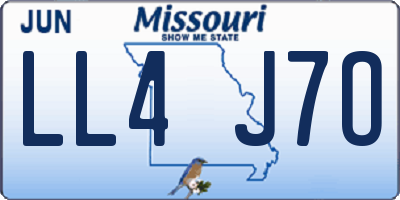 MO license plate LL4J7O