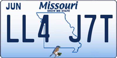 MO license plate LL4J7T