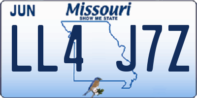 MO license plate LL4J7Z