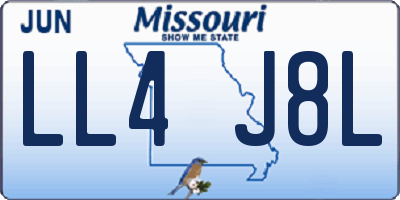 MO license plate LL4J8L