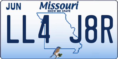 MO license plate LL4J8R