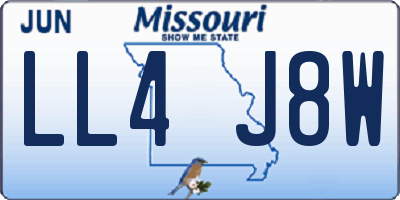 MO license plate LL4J8W