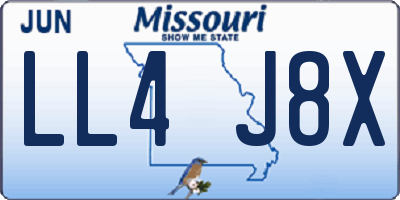 MO license plate LL4J8X