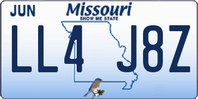 MO license plate LL4J8Z