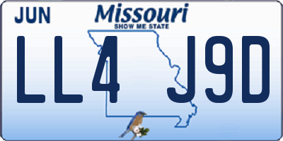 MO license plate LL4J9D