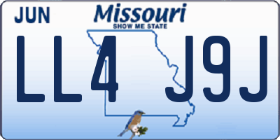 MO license plate LL4J9J