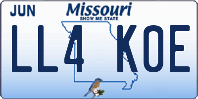 MO license plate LL4K0E