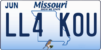 MO license plate LL4K0U