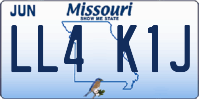 MO license plate LL4K1J