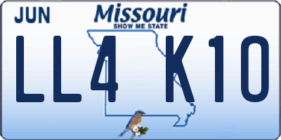 MO license plate LL4K1O
