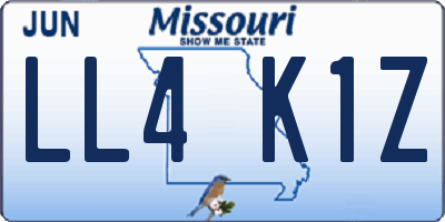 MO license plate LL4K1Z