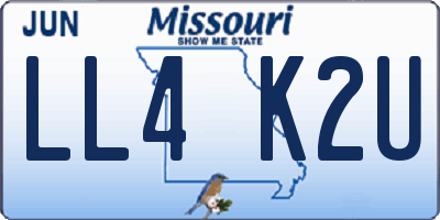 MO license plate LL4K2U