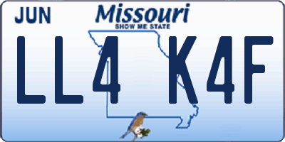 MO license plate LL4K4F