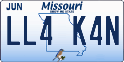 MO license plate LL4K4N