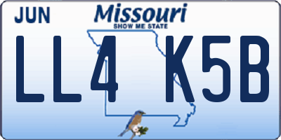 MO license plate LL4K5B