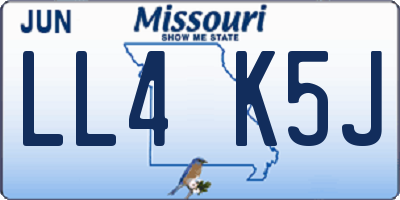 MO license plate LL4K5J