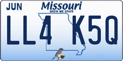 MO license plate LL4K5Q