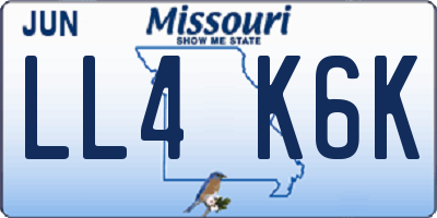 MO license plate LL4K6K