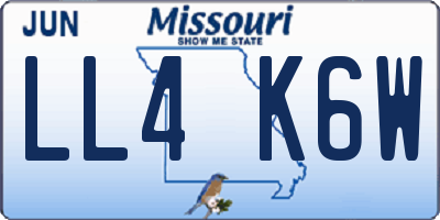 MO license plate LL4K6W