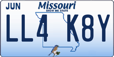 MO license plate LL4K8Y