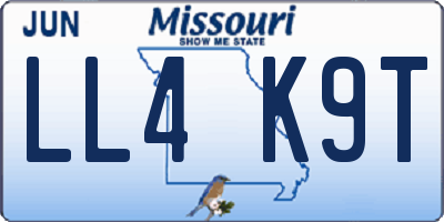 MO license plate LL4K9T