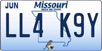 MO license plate LL4K9Y