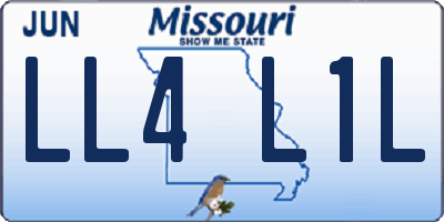 MO license plate LL4L1L