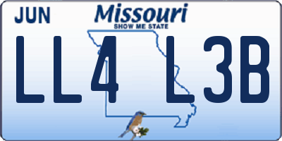 MO license plate LL4L3B