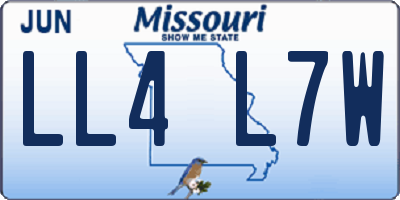 MO license plate LL4L7W