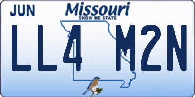 MO license plate LL4M2N
