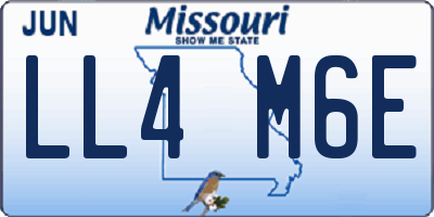 MO license plate LL4M6E