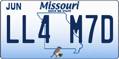 MO license plate LL4M7D