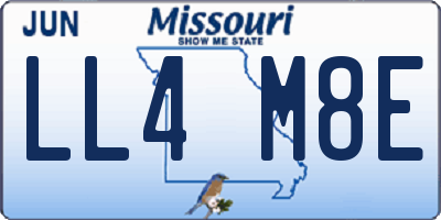 MO license plate LL4M8E